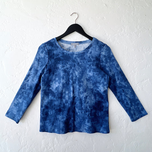 Marble Crewneck in Indigo