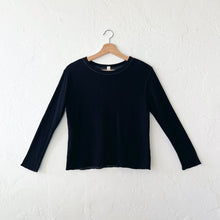 Load image into Gallery viewer, North Star Base | Crop Double Cotton Tee in Black
