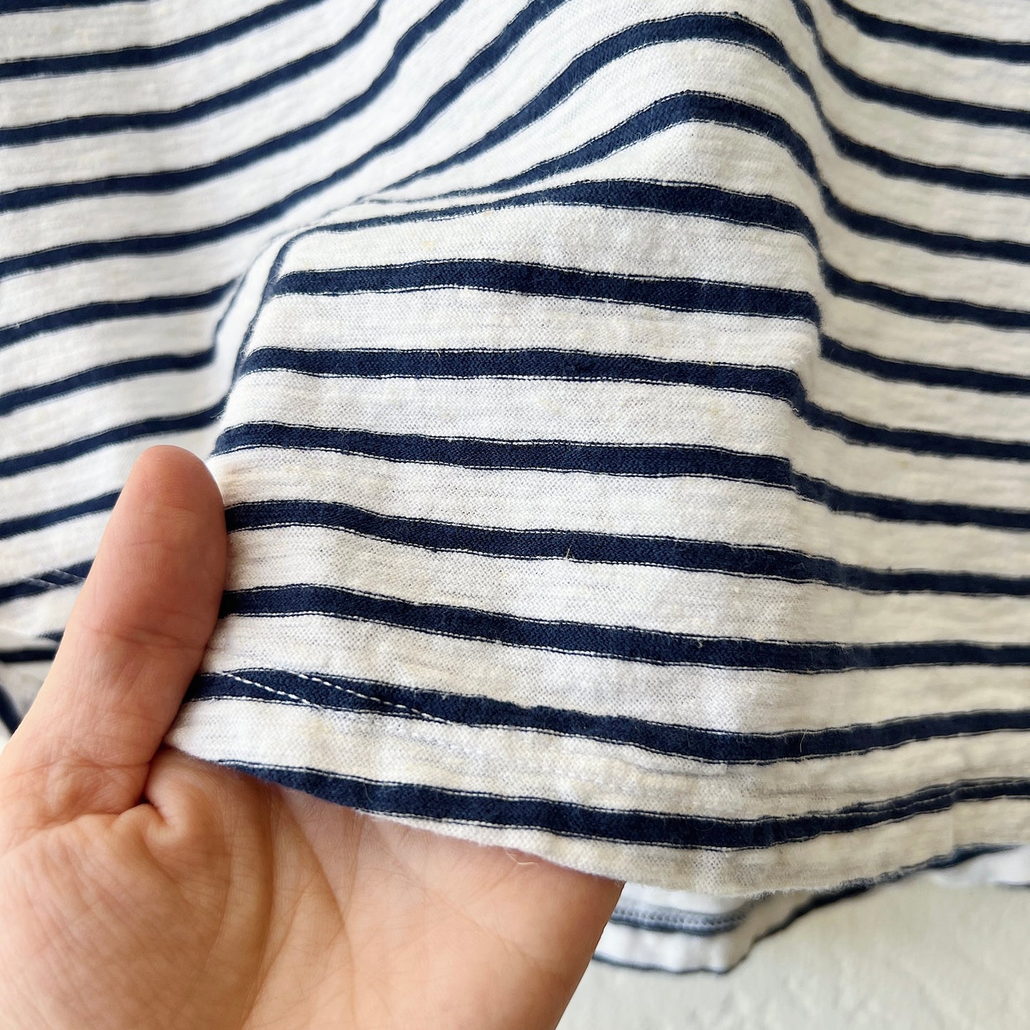 Boxy Raglan Sleeve Tee in Laundered Stripe