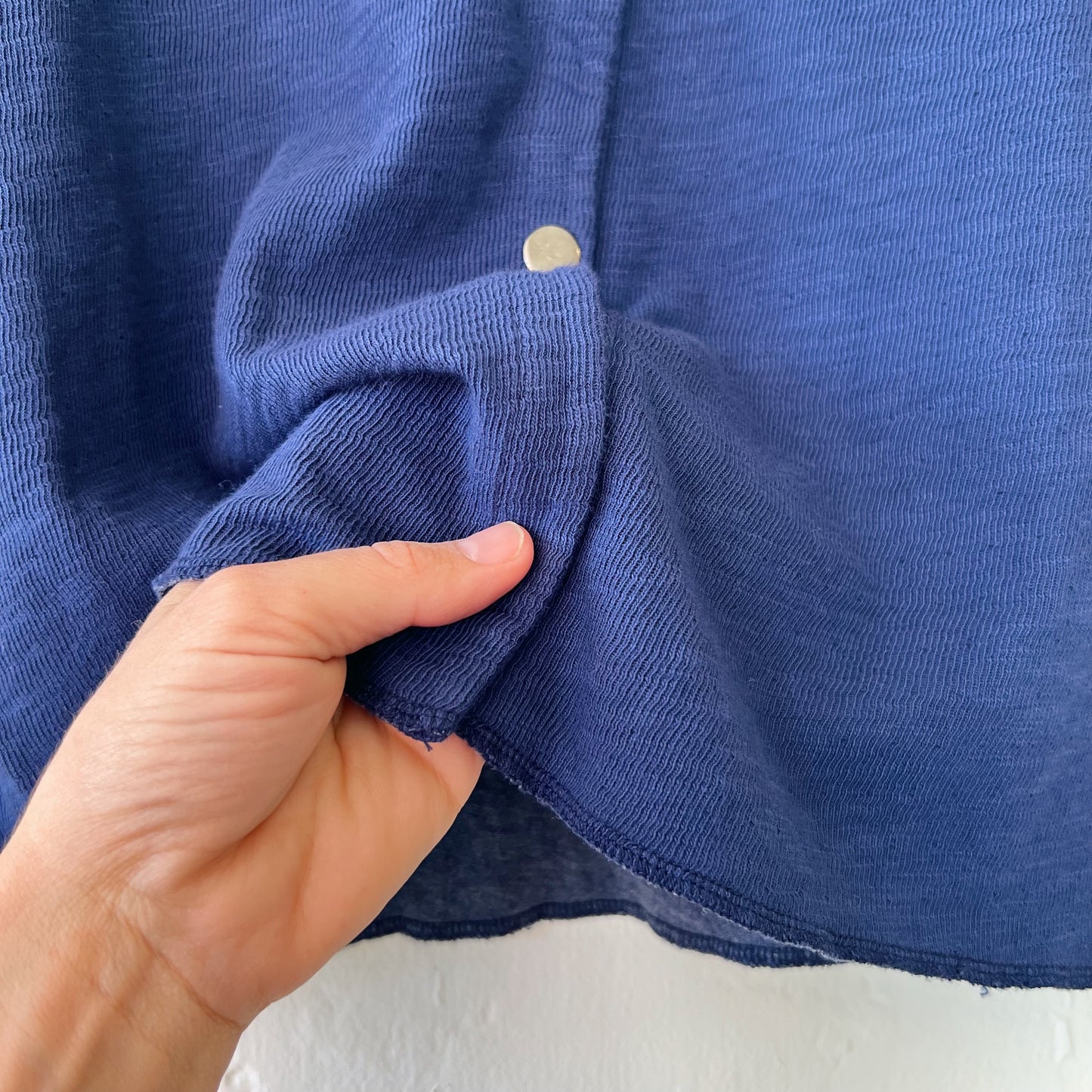 Snap Front Cardigan in Indigo