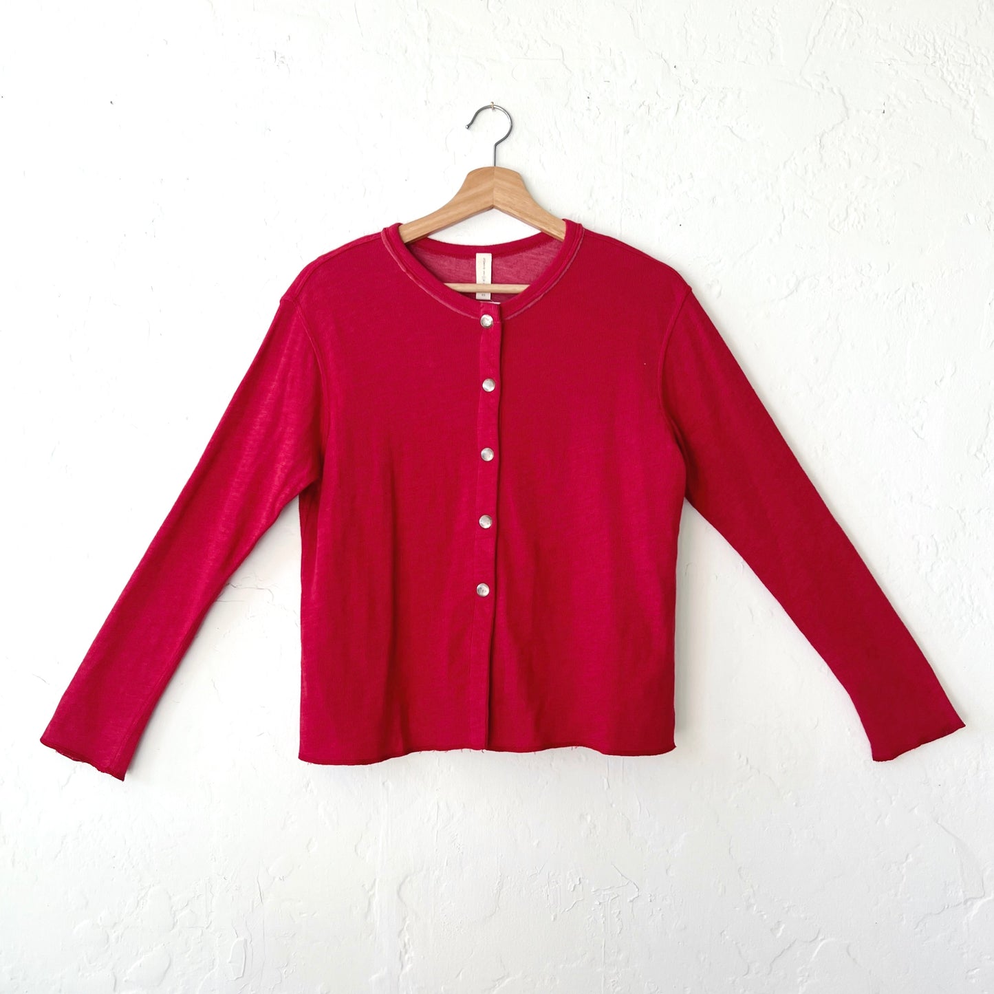 North Star Base | Snap Front Cardigan in Cinnabar