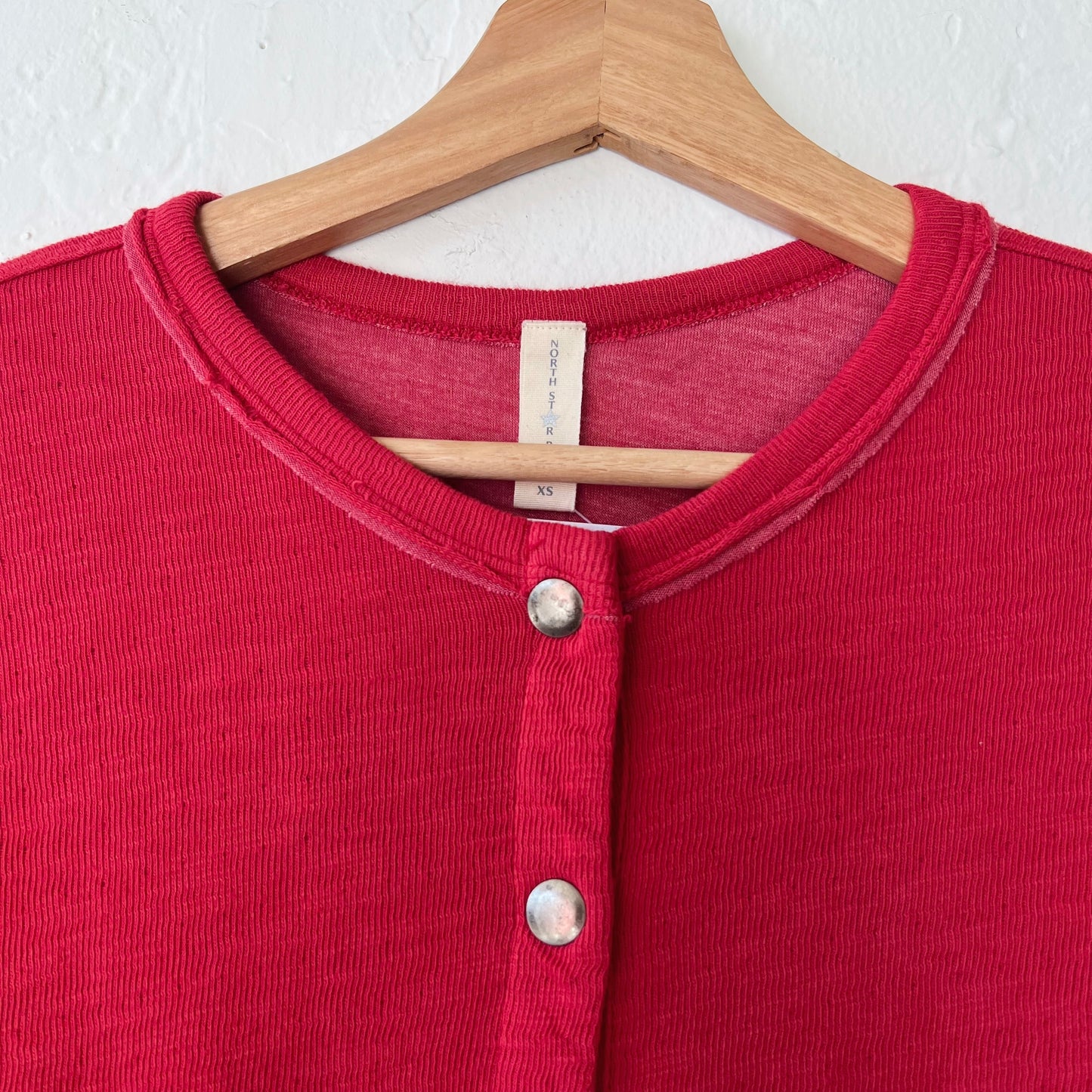North Star Base | Snap Front Cardigan in Cinnabar