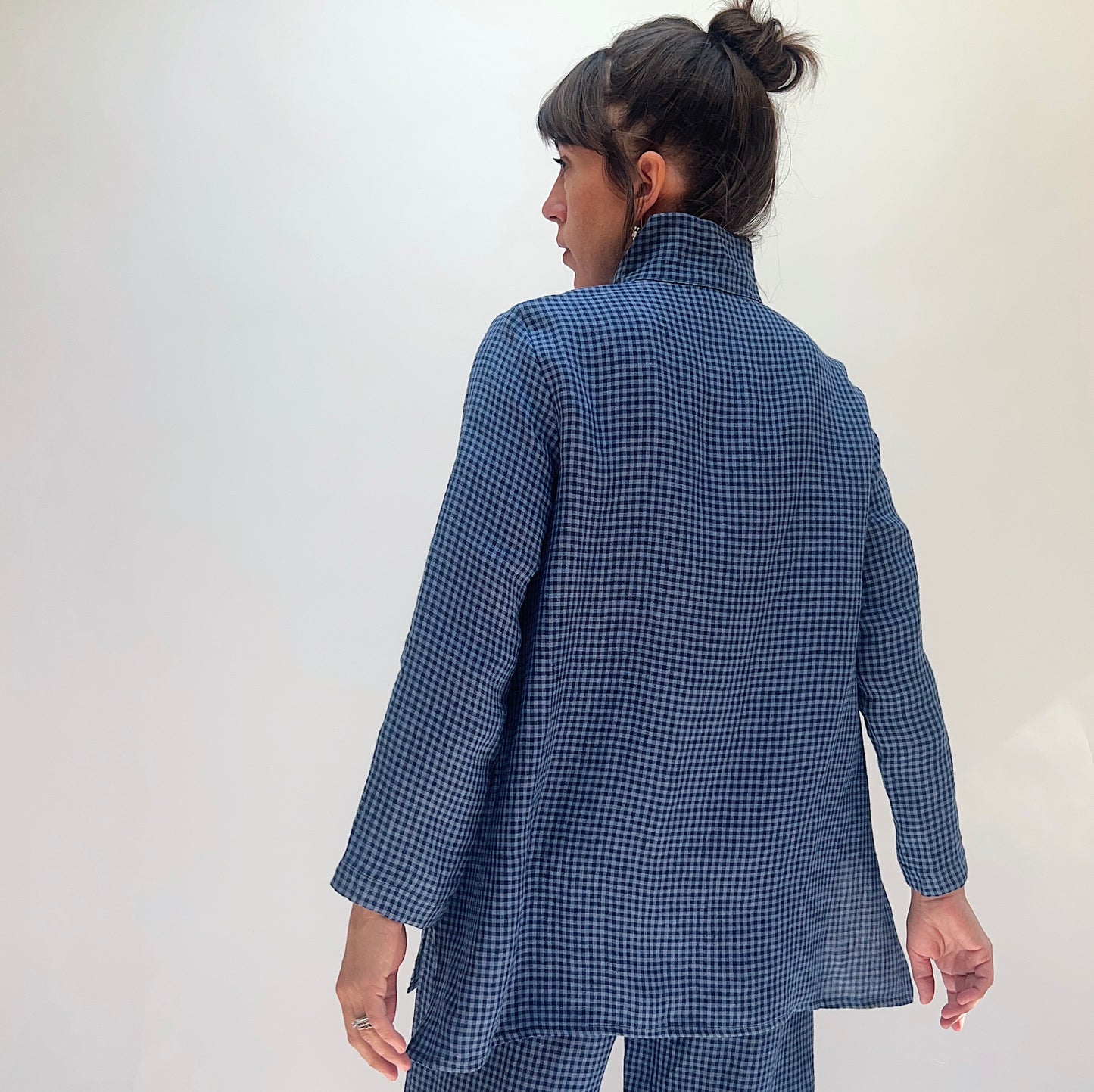 Linen Mini Check Shirt