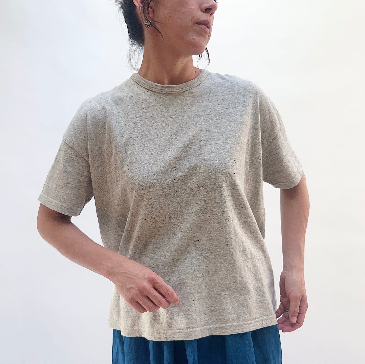 Knit T-Shirt in Grey