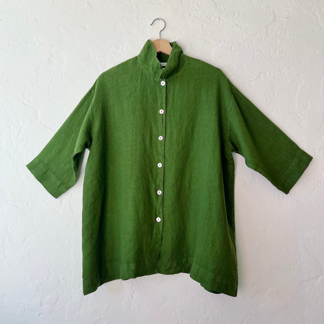 Bryn Walker | Linen Button Front Shirt in Oregano