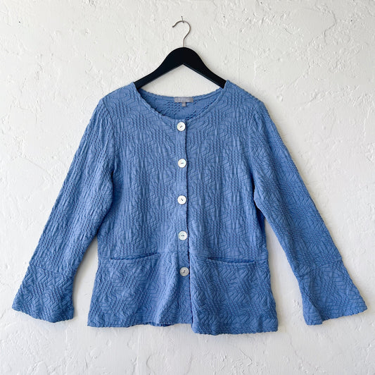 Habitat | Sunburst Knit Peplum Swing Jacket in Rain