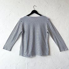 Load image into Gallery viewer, Cut Loose | 3/4 Sleeve Boatneck Top in Laundered &amp; Navy Stripe
