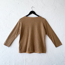 Load image into Gallery viewer, Cut Loose | 3/4 Sleeve Boatneck Top in Manuka &amp; Navy Stripe
