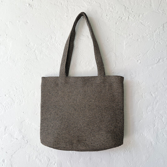 Handbag in Black Tweed, Medium