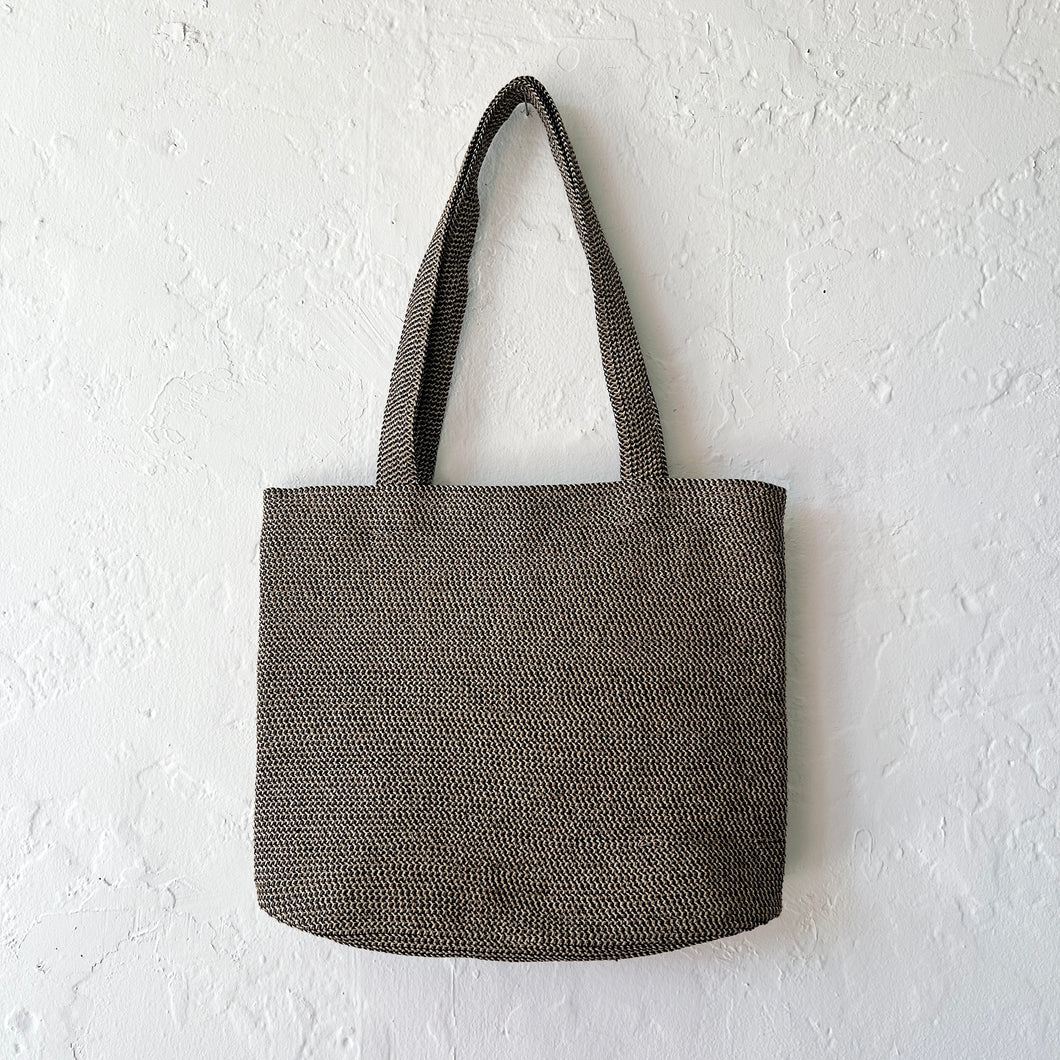 Handbag in Black Tweed, Medium