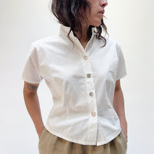 Load image into Gallery viewer, Bryn Walker | Short Sleeve Poplin Collar Shirt in White
