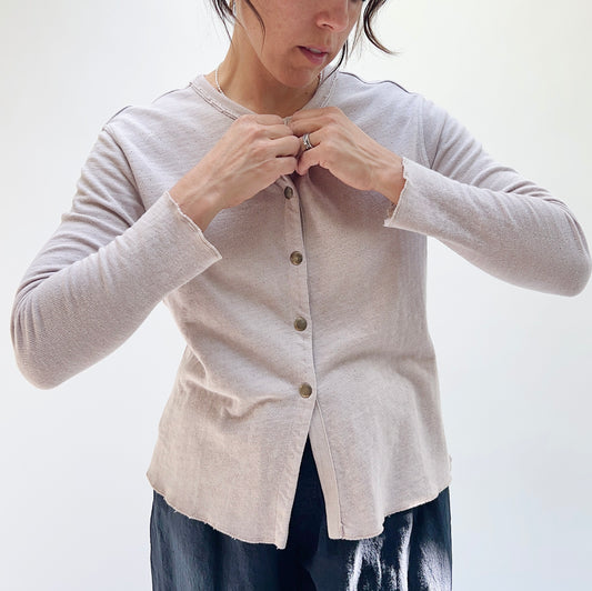 North Star Base | Snap Front Cardigan in Cloud