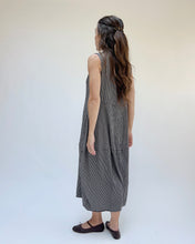 Load image into Gallery viewer, Cut Loose | Crinkle Mini Check Seamed Bubble Dress in Black
