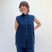 Load image into Gallery viewer, Bryn Walker | Linen Pintuck Vest in Starlight
