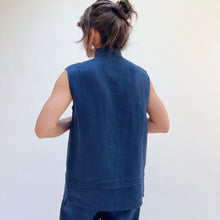 Load image into Gallery viewer, Bryn Walker | Linen Pintuck Vest in Starlight
