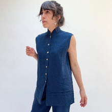 Load image into Gallery viewer, Bryn Walker | Linen Pintuck Vest in Starlight
