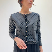 Load image into Gallery viewer, Cut Loose | Mesh Dot Cropped Cardigan in Black
