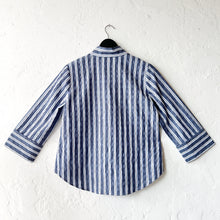 Load image into Gallery viewer, Palm Beach Stripe Ribbon Trim Tunic in Indigo
