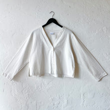 Load image into Gallery viewer, Pacific Cotton | Button Front Crop Cardigan in Cream
