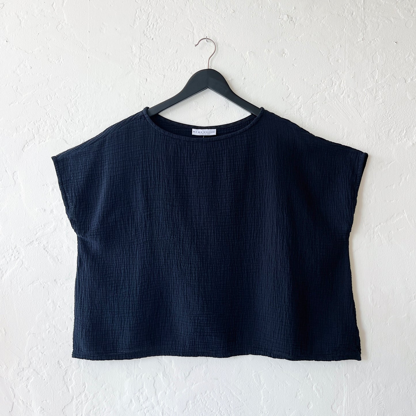 Cotton Gauze June Top in Black