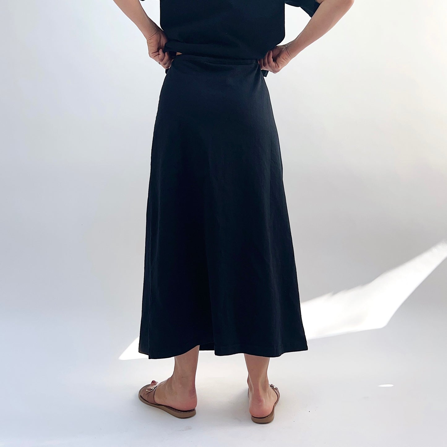 Drawstring Skirt in Black