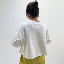 Load image into Gallery viewer, Pacific Cotton | Button Front Crop Cardigan in Cream
