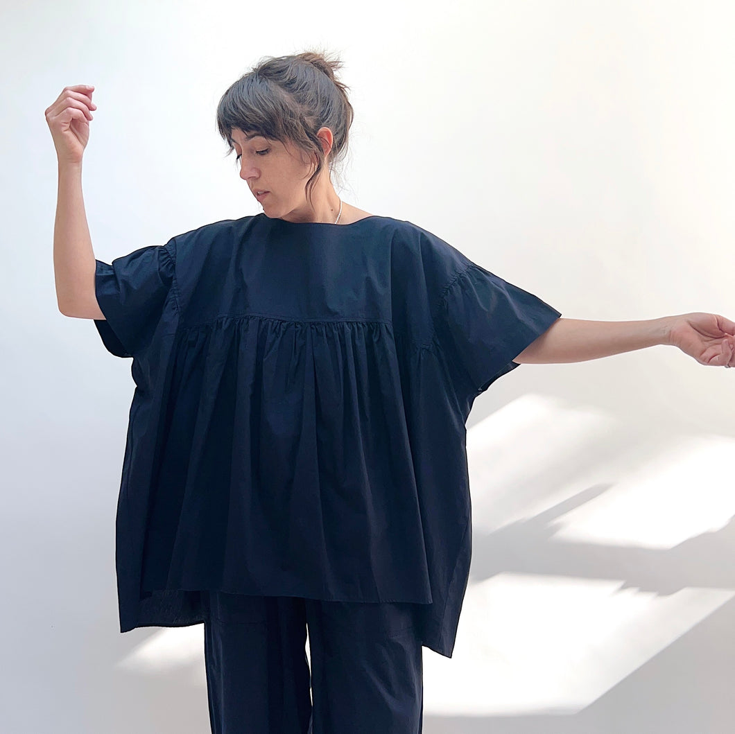 Baci | Babydoll Top in Navy