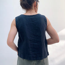 Load image into Gallery viewer, Cut Loose | Linen Button Down Tank in Lights Out
