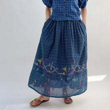 Load image into Gallery viewer, DVAA | Skirt in Dark Blue Libby Weave
