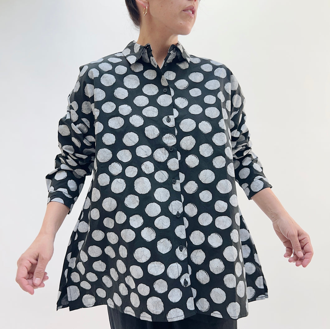 Baci | Soda Print Long Sleeve Shirt in Polka Dots