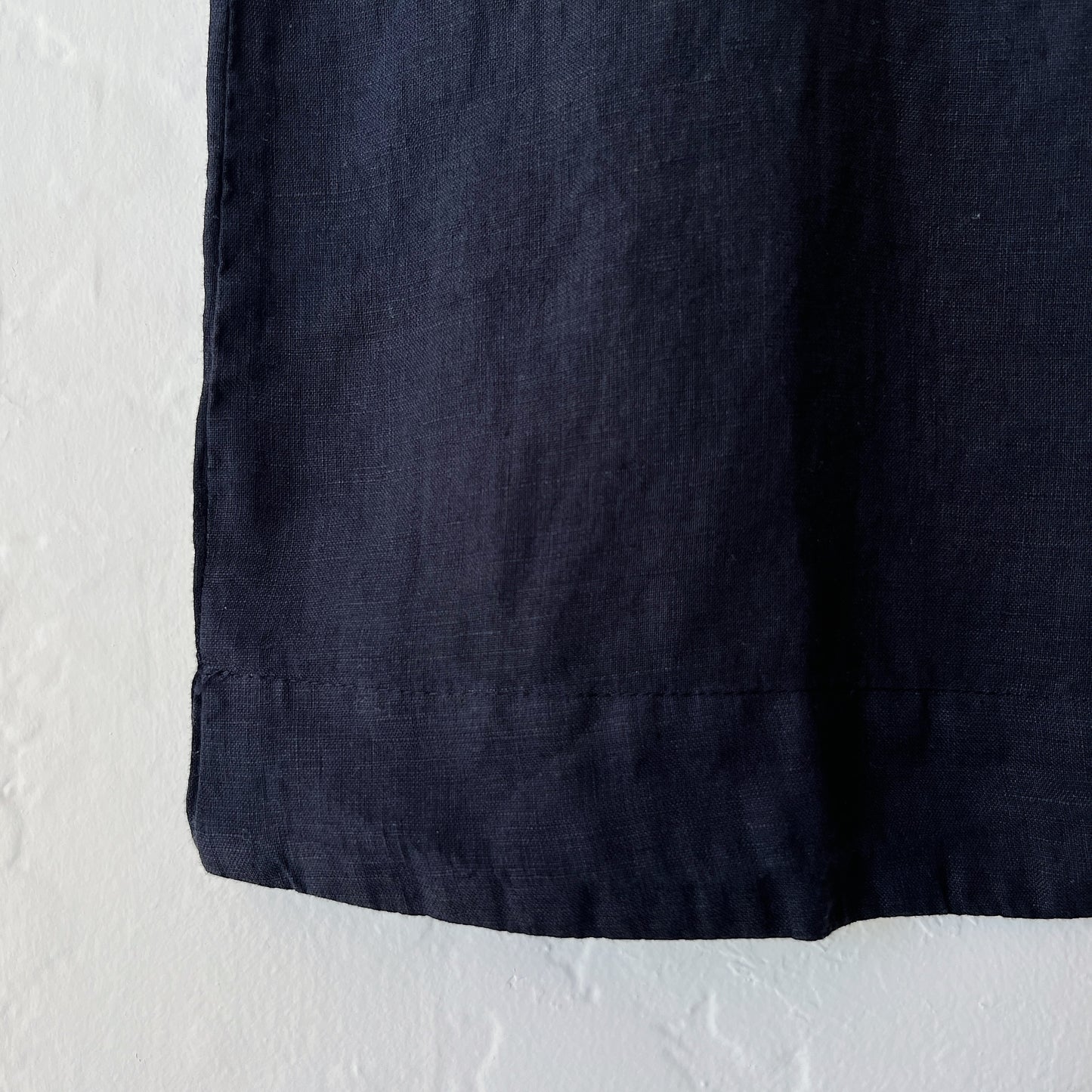 Square Neck Linen Tank in Black