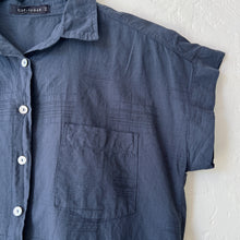 Load image into Gallery viewer, Cut Loose | Textured Mini Stripe Short Sleeve Pocket Shirt in Lights Out
