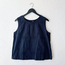 Load image into Gallery viewer, Cut Loose | Mini Stripe Textured Boxy Tank in Lights Out
