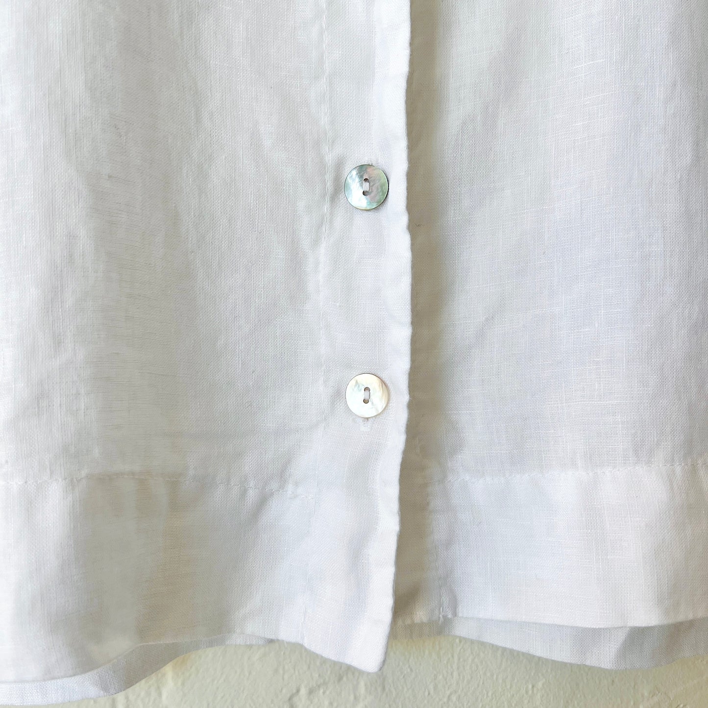 Cut Loose | Sleeveless Linen Shirt with Collar in White