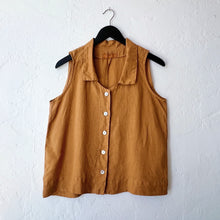 Load image into Gallery viewer, Cut Loose | Sleeveless Linen Shirt with Collar in Manuka
