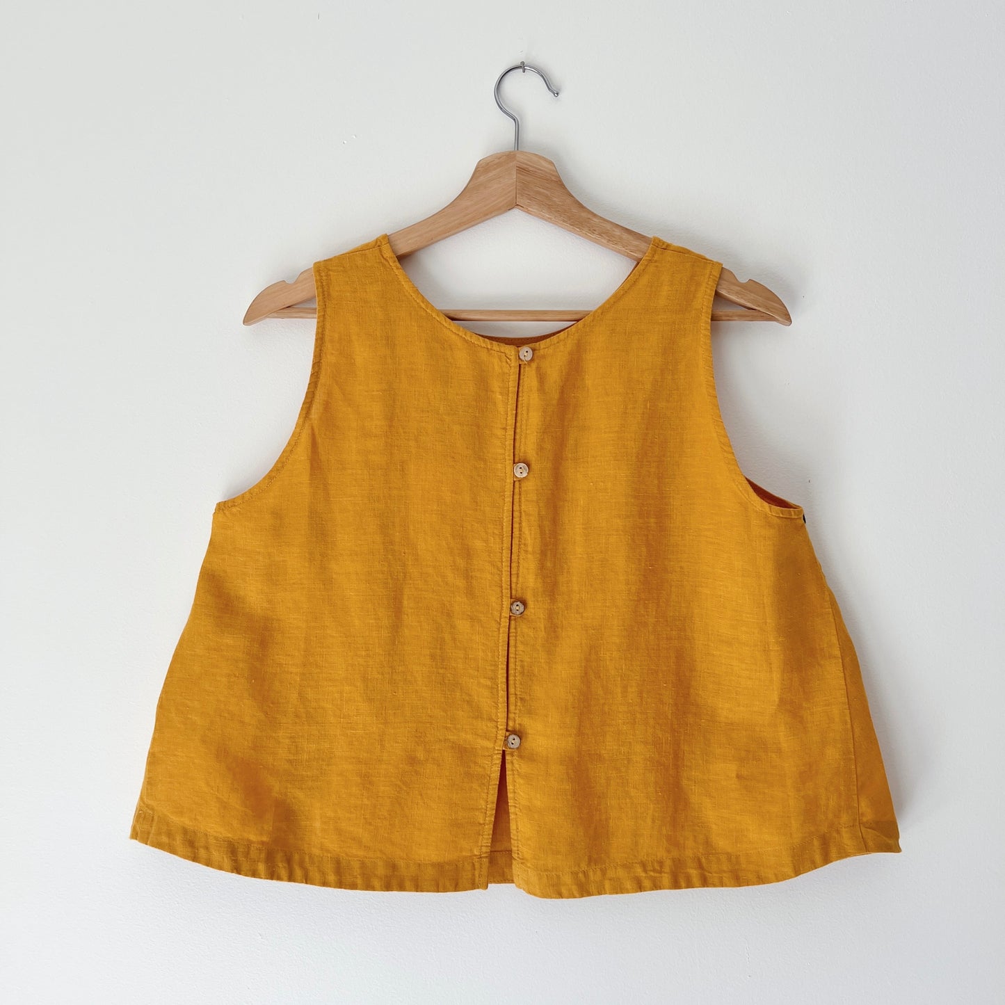 Yuvita | Button Back Tank in Turmeric