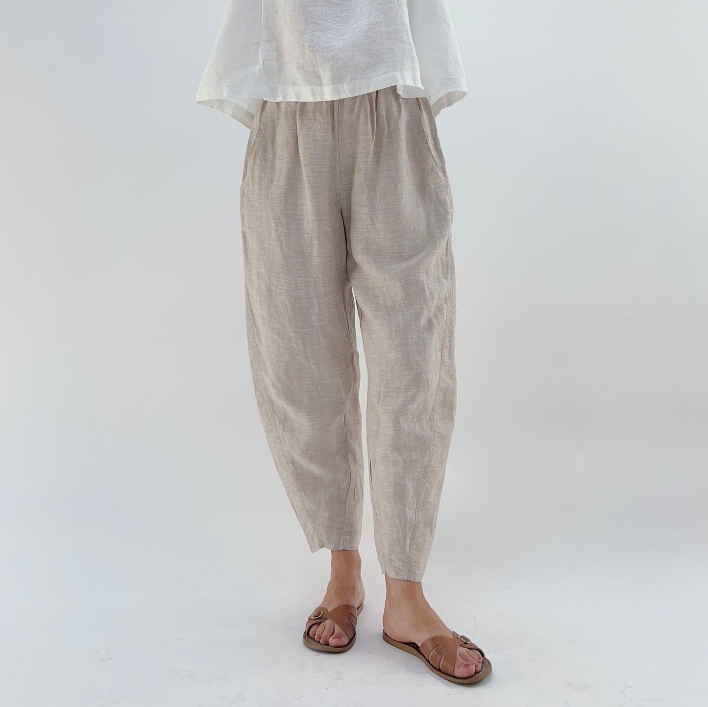 Seamed Taper Pant in Oatmeal