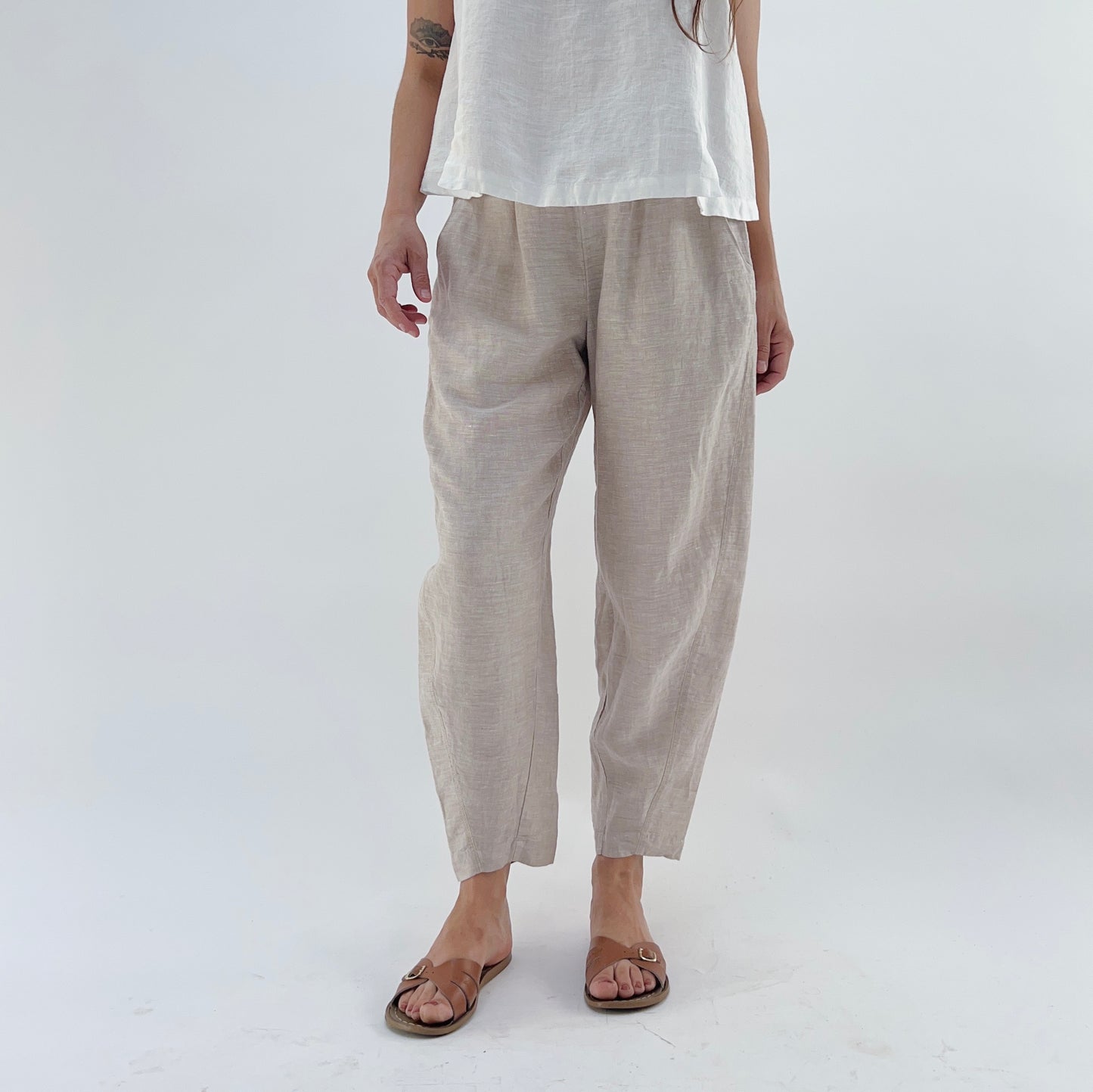Seamed Taper Pant in Oatmeal