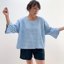 Load image into Gallery viewer, Yuvita | 3/4 Sleeve Top in Sea Stripe
