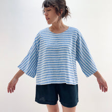 Load image into Gallery viewer, Yuvita | 3/4 Sleeve Top in Sea Stripe
