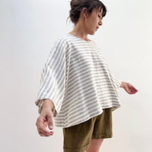 Load image into Gallery viewer, Yuvita | 3/4 Sleeve Top in Beige Stripe
