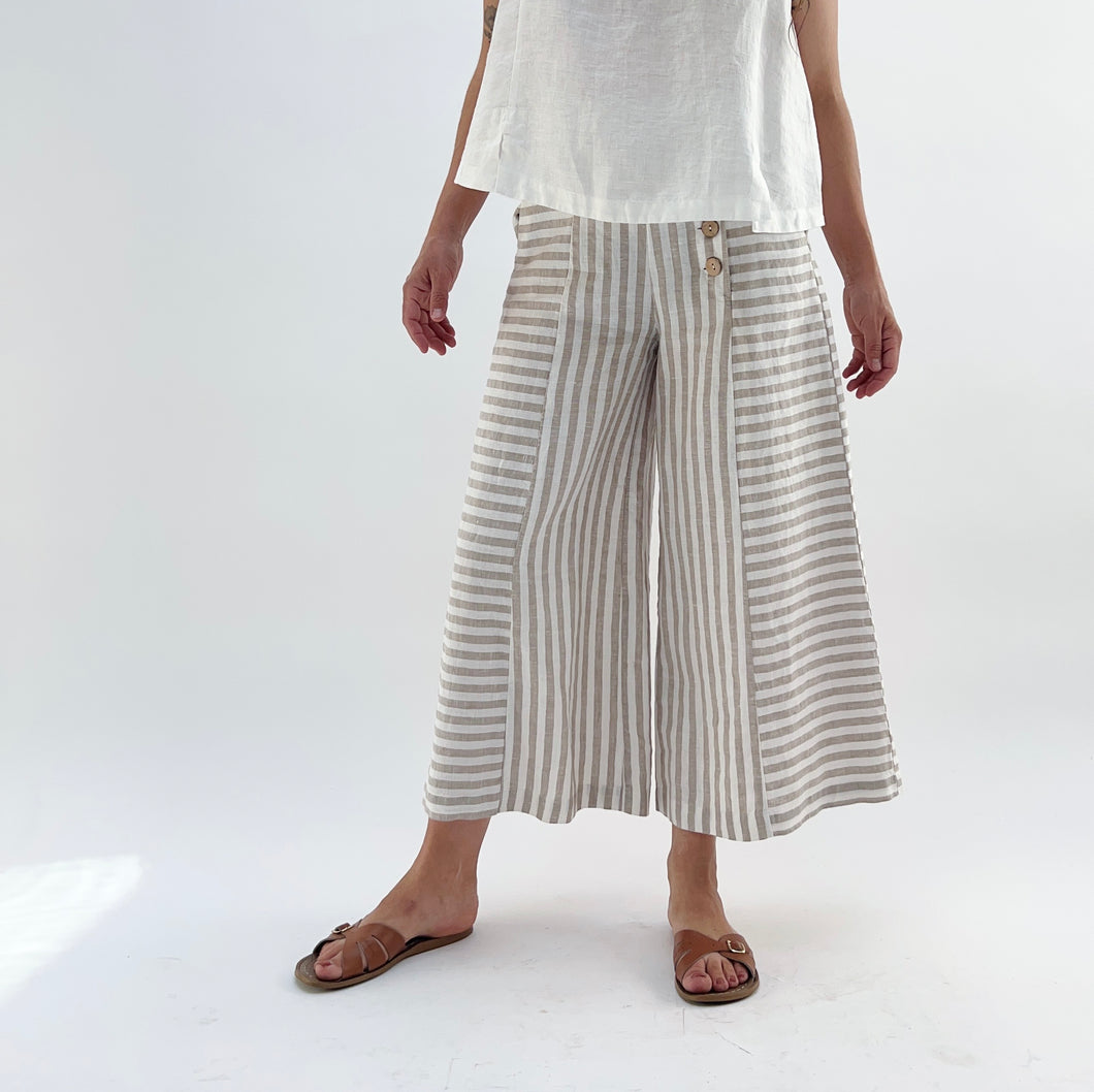 Yuvita | Sailor Pant in Beige Stripes
