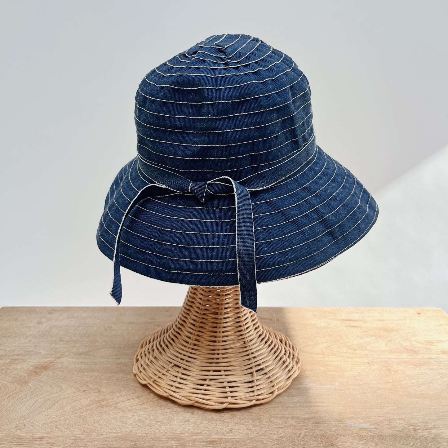 Denim Ribbon Bucket Hat