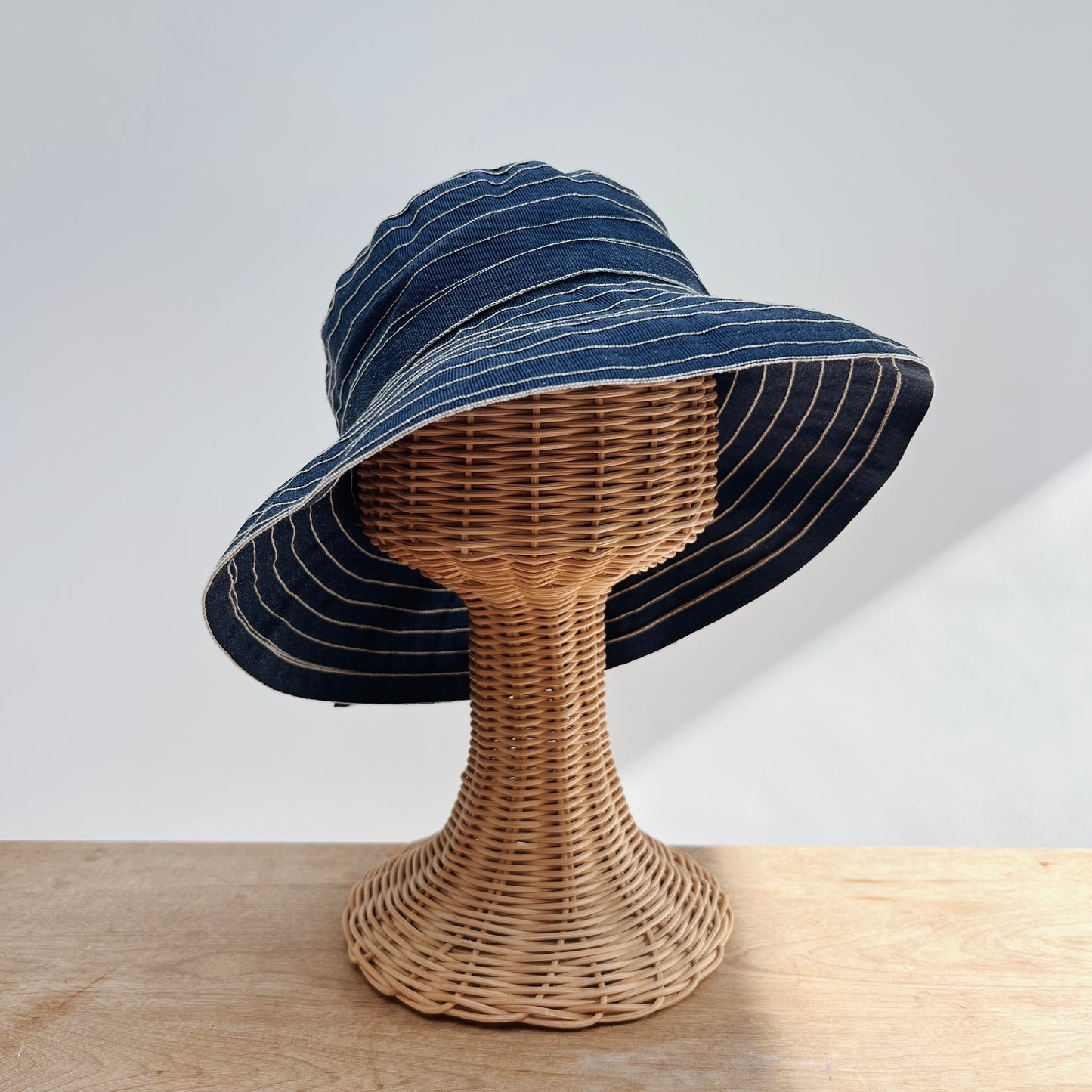 Denim Ribbon Bucket Hat