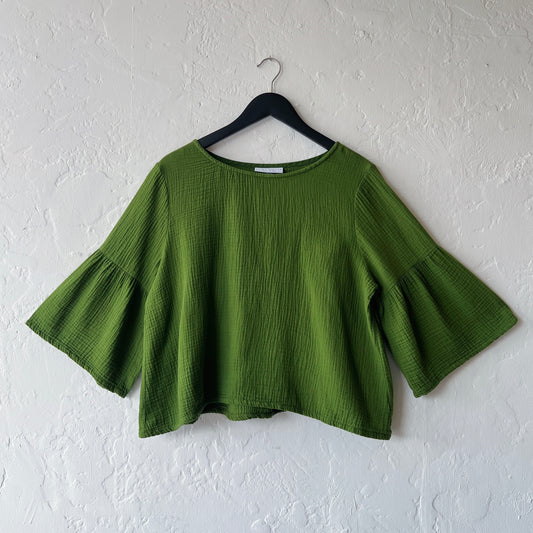 Bryn Walker | Cotton Gauze Frida Top in Oregano