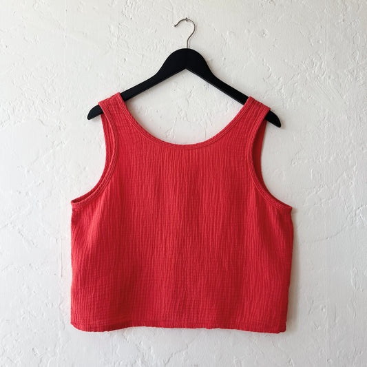 It Is Well | Reversible Organic Gauze Tank in Orange