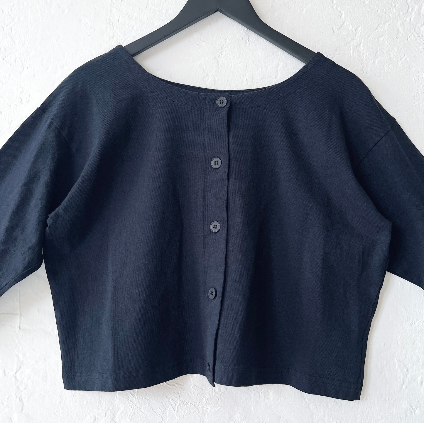 Pacific Cotton | Long Sleeve Button Front Shirt in Black