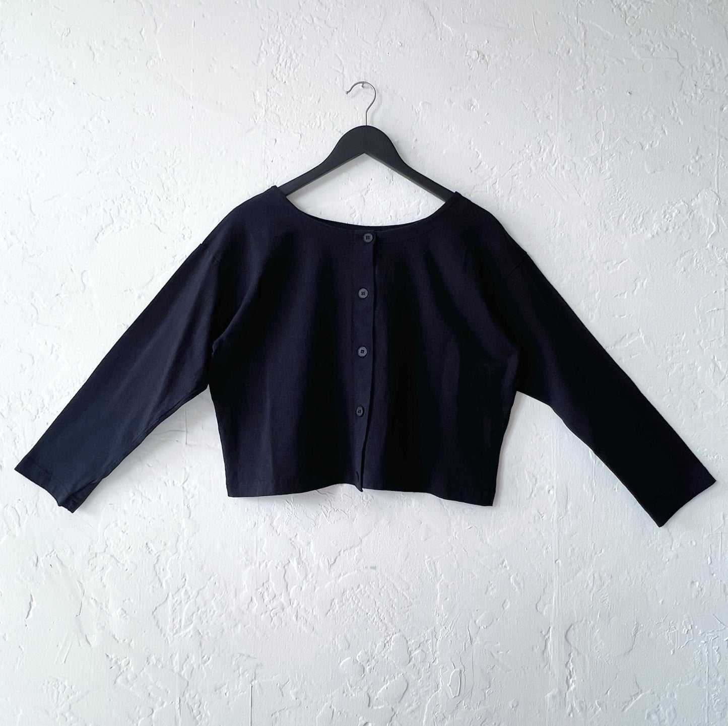 Pacific Cotton | Long Sleeve Button Front Shirt in Black