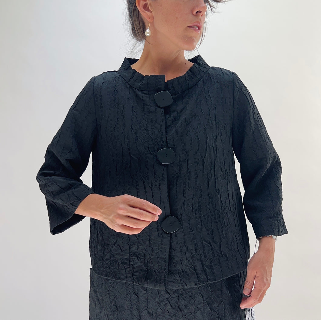 Olivia by Habitat | Perfect Plisse Socialite Jacket in Black