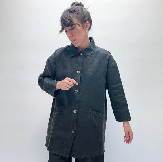 Bryn Walker | Heavy Linen Katherine Jacket in Kelp